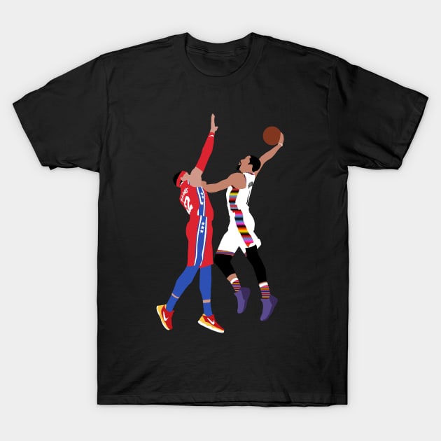 Spencer Dinwiddie Dunk on Tobias Harris T-Shirt by xRatTrapTeesx